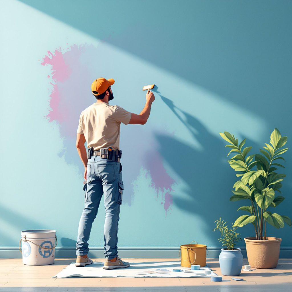 painter, painting, wall, renovation, home improvement, diy, decor, construction, makeover, room, project, ai generated-9124056.jpg